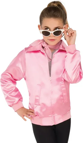 Vista 3 de Rubie's Chaqueta para disfraz de Grease para niñas, M, Rosado