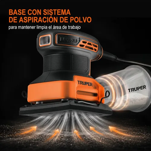 Vista 5 de Truper LIOR-1/4A3, Lijadora Orbital 1/4 Hoja 240 W Profesional