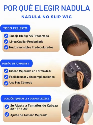 Vista 5 de Nadula Yaki - Peluca de cabello humano lacio estilo Bob con cordón y capas de enmarcar la cara, densidad del 180%, sin pegamento, 7x5 Bye Bye Knots