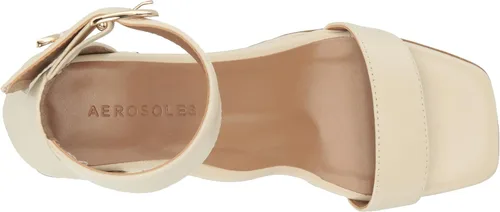Vista 5 de Aerosoles Sandalia de tacón elegante para mujer, Cuero Blanco