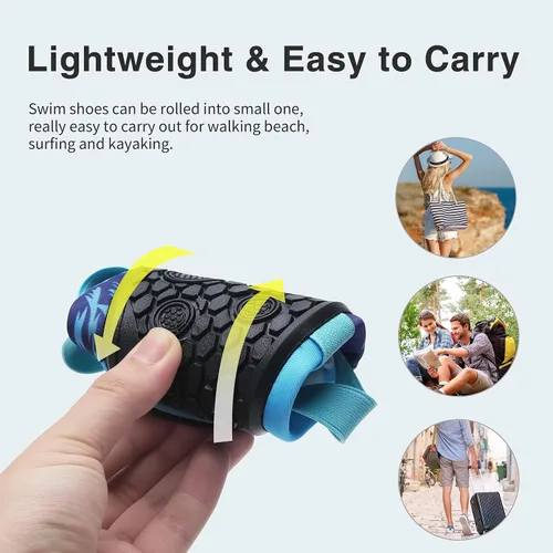 Vista 5 de Calcetines acuáticos, zapatos de agua para playa, calcetines de yoga descalzos de secado rápido para surf, piscina, natación, zapatos para mujeres