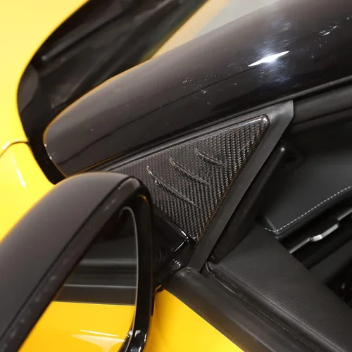 Vista 6 de Para Supra GR A90 A91 MK5 2018-2024 Espejo retrovisor lateral triangular Spoiler Trim,Canaliza el aire del coche,Reduce el ruido del coche durante
