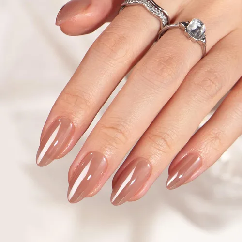 Vista 28 de BTArtbox Uñas Postizas Blancas Cortas a Presión - Uñas Postizas de Gel Suave en Forma de Almendra, Uñas Blancas con Pegamento para Uñas, Uñas