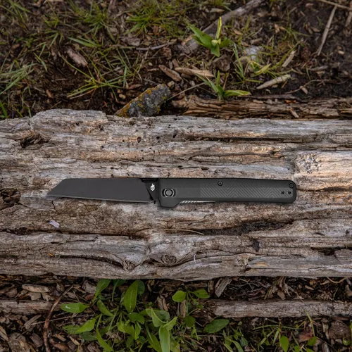 Vista 10 de Gerber Gear Pledge Pocket Knife with Pocket Clip - 3.7" Full Panel Plain Edge Blade Folding Knife - EDC Gear and Equipment Omni Gris