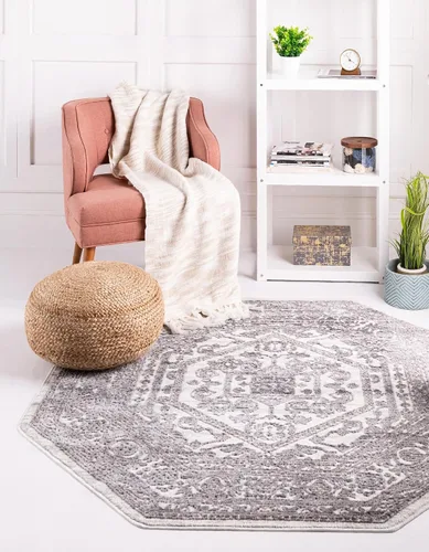 Vista 15 de Unique Loom Boston Collection - Alfombra de área con medallón (2 x 8 pies, color blanco y gris)