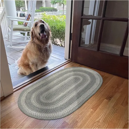 Vista 31 de Homespice Alfombra ovalada trenzada de yute de hoja ámbar, ideal como Hoja de ámbar