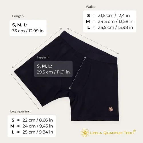 Vista 6 de LEELA QUANTUM TECH EMF Blocking Underwear for Men silver fabric, protects against high-frequency radiation & electrosmog