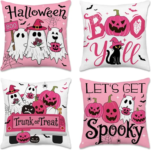 Vista 14 de pinata Juego de 4 fundas de almohada de otoño de 18 x 18 pulgadas