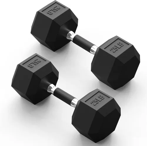 Vista 15 de Hex Dumbbell Set 2.5-100lb, Rubber Grip Dumbbells, Home Gym Complete & Durable Cast Iron Core Odorless Antiroll Hex Shape Ergonomic Versatile Home