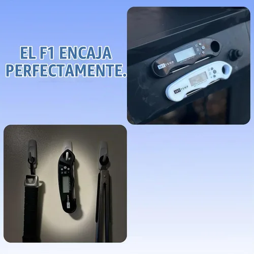 Vista 6 de F1 - Termómetro esencial para carne, profesional, preciso, súper rápido, herramienta de cocción definitiva para hornear, asar a la parrilla, ahumar
