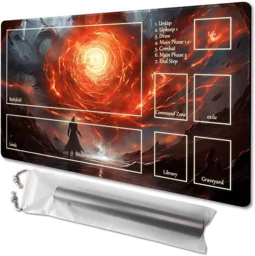 Vista 17 de MTG - Tapete de juego tamaño 24 x 14 pulgadas, bolsas de almacenamiento gratuitas, respaldo antideslizante, impresión, ideal para entusiastas