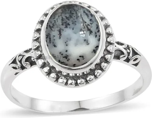 Vista 35 de Anillo de plata de ley 925 para mujer, anillo único de gema ovalada hecho a mano