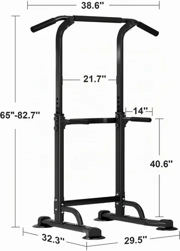 Vista 6 de SogesHome Power Tower - Barra de dominadas y estación de inmersión, soporte de inmersión ajustable en altura para gimnasio en casa, estación
