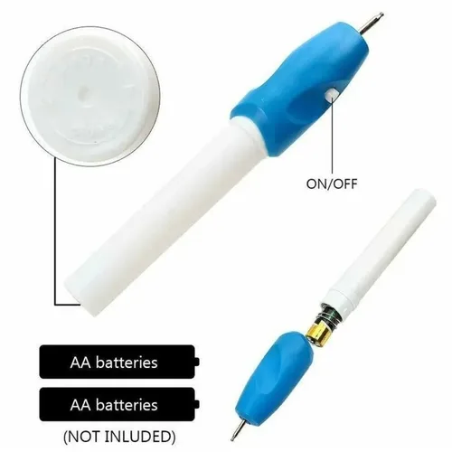 Vista 2 de Mini bolígrafo de grabado eléctrico Azul
