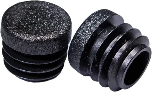 Vista 17 de Prescott Plastics Tapones de plástico acanalados de 1/2 pulgada (0.500 in) de diámetro exterior, tapas redondas de tubo de metal negro, inserciones