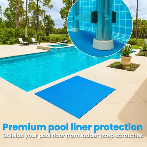 Vista 2 de XtremepowerUS Escalera para Piscina Elevada con Alfombrilla Protectora – Sistema de Escalones de Entrada Inclinada + Almohadilla de 10 x 24 Pulgadas
