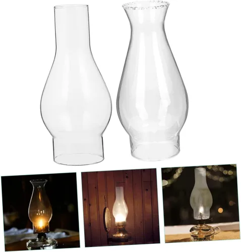 Vista 3 de DECHOUS 2 piezas de pantalla de queroseno pantallas de lámparas de lámparas de lámpara de aceite a prueba de viento sombra de queroseno cubierta