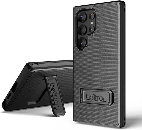 Vista 6 de BELTRON - Funda con clip para cinturón para Samsung Galaxy S24 Ultra, funda protectora delgada de doble capa de agarre de cuerpo completo y funda
