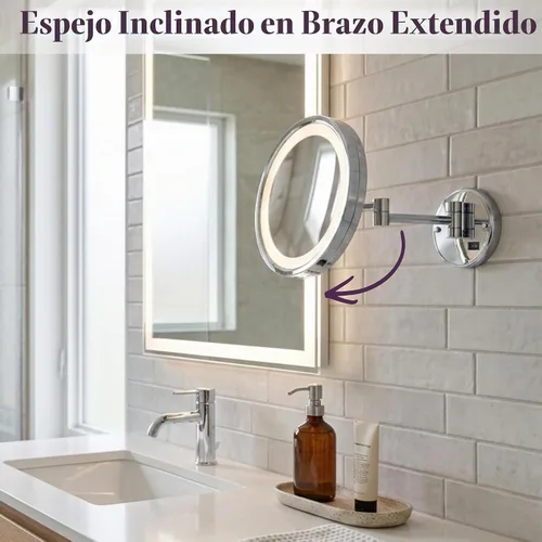 Vista 8 de JERDON HL1016CLD - Espejo de maquillaje con cableado para montaje en pared, 5X/1X, cromado, HL1016CLD Alambre directo cromado