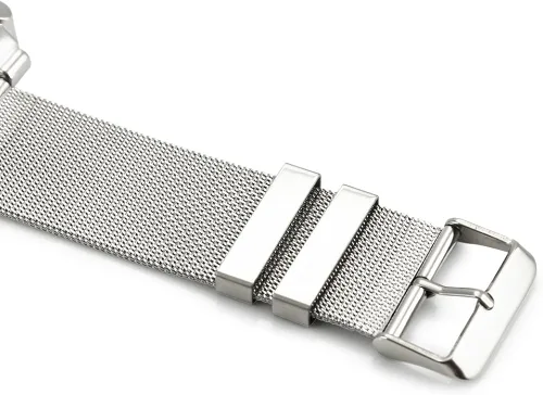 Vista 8 de Oct17 Reloj de pulsera analógico de cuarzo militar de acero inoxidable con malla de metal correa de reloj durable incluye subesferas multi zona