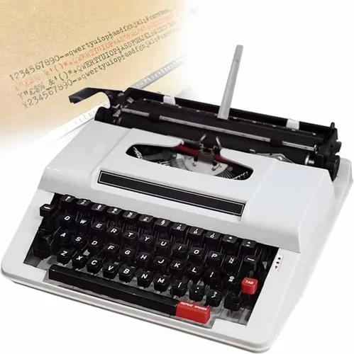 Vista 7 de Máquina de escribir a la antigua, clásica nostalgia portátil retro máquina de escribir manual, perfecta para escribir novelas en cualquier lugar