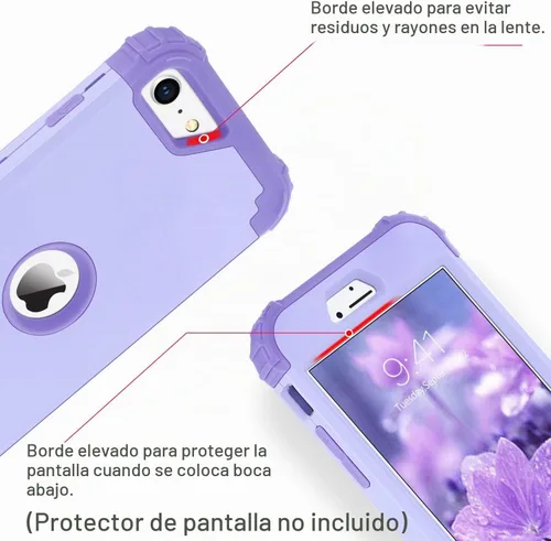 Vista 4 de BENTOBEN Funda para iPhone SE 2022 y iPhone SE 2020, resistente 3 en 1, cuerpo completo, resistente, a prueba de golpes, híbrida de policarbonato