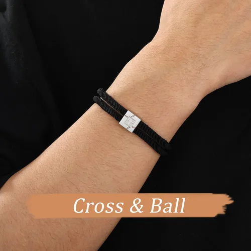 Vista 2 de Pulsera cruz de béisbol/fútbol/baloncesto/fútbol americano de Lydow para graduación, para niños, hombres, hijos, jugadores, equipo, amantes, nietos