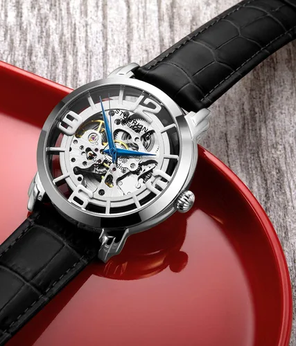 Vista 7 de Stuhrling Original Skeleton Watches for Men - Mens Automatic Watch Self Winding Mens Dress Watch - Mens Winchester 44 Elite Watch Mechanical Watch