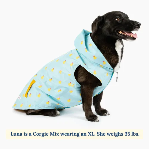 Vista 7 de Lucy & Co. Lucky Ducky - Impermeable reversible para perros y mascotas - Impermeable para perros - Poncho ajustable a prueba de agua para caninos