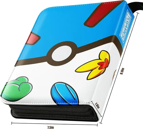 Vista 2 de Tcgames Carpeta para tarjetas con 4 bolsillos, 440 bolsillos y 55 fundas color azul