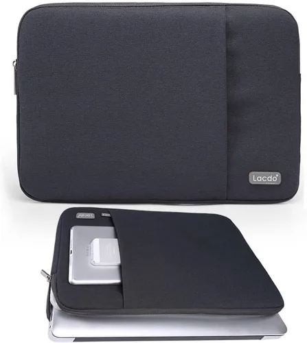 Vista 2 de Funda Lacdo de 11 a 15 in con tela impermeable para Macbook Air Pro, Negro