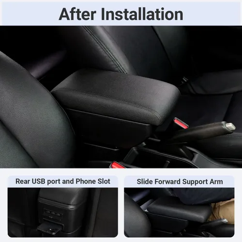 Vista 5 de Para Suzuki Jimny Reposabrazos JB23 JB43 1999-2018 Reposabrazos de coche Organizador de consola Caja de almacenamiento Reequipamiento Piezas