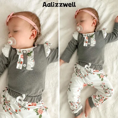 Vista 2 de Aalizzwell Conjunto de pantalones de invierno y otoño para bebés recién nacidos