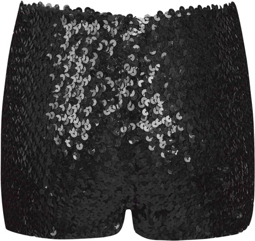 Vista 2 de Pantalones cortos de baile de jazz hip hop con lentejuelas, para yoga, gimnasia, atletismo, para niños y niñas