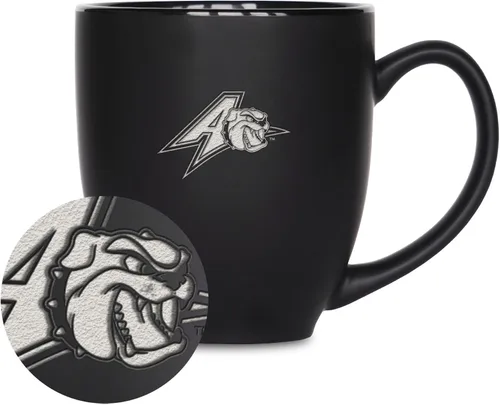 Vista 402 de Rico Industries - Taza de cerámica mate negra con grabado láser estándar de 15oz para NCAA (escuelas T & U) - Para bebidas calientes o frías