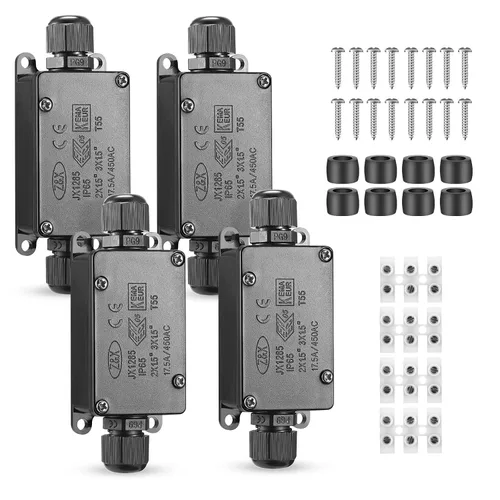 Vista 9 de 2 piezas impermeables externas de 2 vías PG9 caja de conexiones eléctricas subterráneas, cables de cable de alimentación, protección del conector