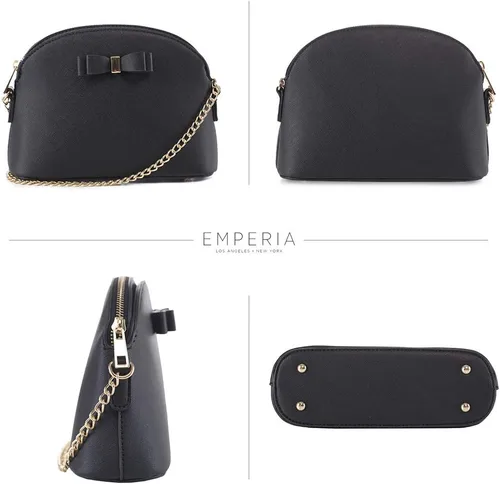 Vista 3 de Emperia AvaEva - Bolso cruzado de piel sintética para mujer, bolsas para hombros, bolso Saffiano miniatura estilo domo