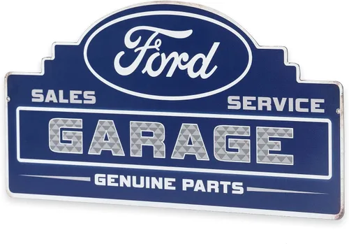 Vista 50 de Ford Logo Evolution - Letrero de metal vertical en relieve – Letrero vintage de Ford para garaje o cueva de hombre