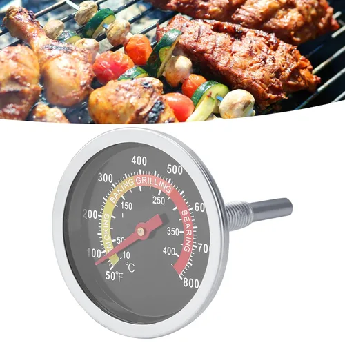 Vista 7 de Medidor de temperatura para parrilla, termómetro de horno de metal de 50 800 ℉ de acero inoxidable para barbacoa, termómetro de temperatura