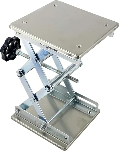 Vista 7 de (R) Lab Jack Lift Scissor Table Mini Acero Inoxidable 4 "x4" x 6 " Carga máxima 6.6 lbs/3kg