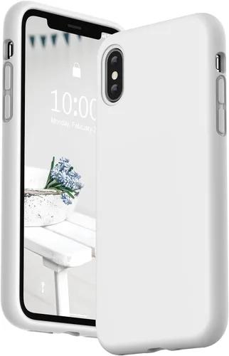 Vista 15 de SURPHY Diseñada para iPhone Xs y iPhone X con forro de microfibra, funda gruesa de silicona líquida para iPhone X XS de 5.8 pulgadas, color rosa bebé