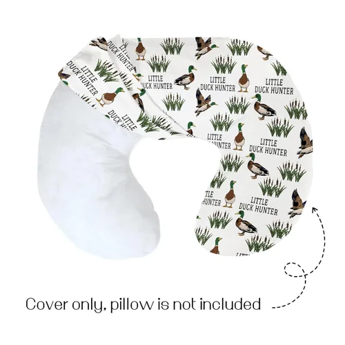 Vista 2 de HawSkgFub Little Duck Hunter - Funda de almohada de lactancia y caza de malarda para bebés niños y niñas, funda de almohada de lactancia con junco