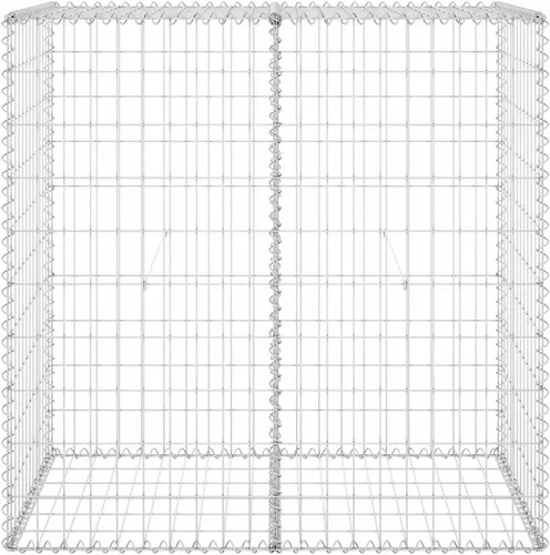 Vista 5 de vidaXL 39.4"x23.6"x39.4" Gabion Wall con cubiertas en acero galvanizado plata