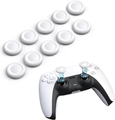 Vista 10 de NEWDERY Joystick Replacement Grip Caps for PS4/PS5 Controller, PS5/PS4 Thumb Grips Caps, Anti-Stickiness, Anti-Slip, Anti-Scratch, Anti-Fingerprint