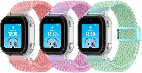 Vista 11 de SimpleThings Correa trenzada compatible con el reloj AT&T amiGO Jr, bandas de nailon elástico suave con hebilla ajustable fácil
