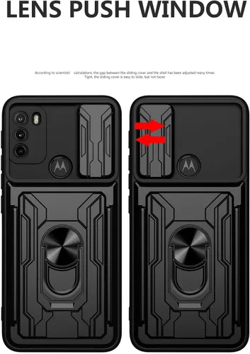 Vista 14 de CCSmall - Funda para Motorola Moto G60 con tarjetero para cámara LJK color negro