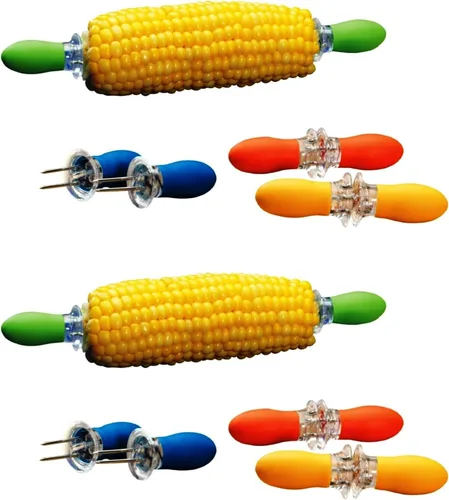 Vista 2 de Chef Craft Porta maíz gigante entrelazado, 4 pares (2 paquetes)