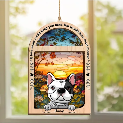Vista 154 de LOVELYPOD Adorno de Navidad personalizado de sabueso afgano, atrapasoles con nombre, regalos de pérdida de mascotas, regalos para amantes