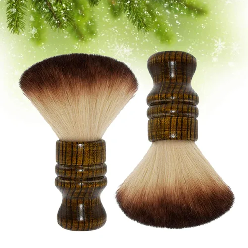 Vista 7 de Cepillo profesional para el cuello de la peluquería de 2 piezas con mango de madera, cepillo de barrido de pelo y kits de corte