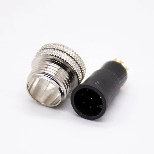 Vista 4 de Elecbee m12 conector 8 Pin recto macho overmoldeado soldadura taza sin blindaje un código macho recto 8pin m12 conector